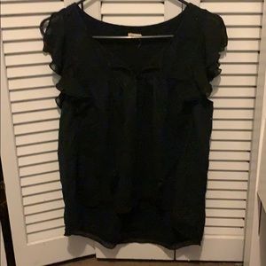 Black ruffle shirt